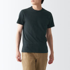 [무인양품]  남성 슬러브 저지 티셔츠 (오버핏 반팔) BLACK