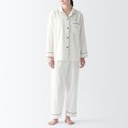 [무인양품] 소프트 면 커플잠옷 여성 이중가제 파자마 (여름잠옷) OFF WHITE