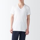남성 · 산뜻한 면 · V넥 반소매 티셔츠 WHITE