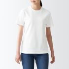 [무인양품]  여성 스무스 편직 크루넥 반소매 티셔츠 (오버핏 반팔) WHITE