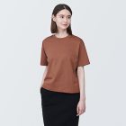 [무인양품]  여성 저지 크루넥 반소매 티셔츠 (오버핏 반팔) BROWN