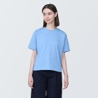 [무인양품]  여성 저지 크루넥 반소매 티셔츠 (오버핏 반팔) LIGHT BLUE