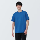 [무인양품]  남성 워싱 태번수 크루넥 반소매 티셔츠 (오버핏 반팔) BLUE