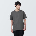 [무인양품]  남성 워싱 태번수 크루넥 반소매 티셔츠 (오버핏 반팔) DARK GRAY