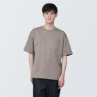 [무인양품]  남성 시원한 UV 컷 와이드 반소매 티셔츠 (오버핏 반팔) MOCHA BROWN