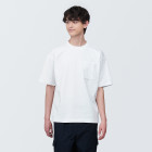 [무인양품]  남성 시원한 UV 컷 와이드 반소매 티셔츠 (오버핏 반팔) WHITE