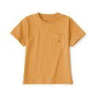 키즈 · 동물 자수 · 포켓 반소매 티셔츠 MUSTARD