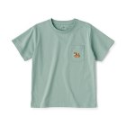 키즈 · 동물 자수 · 포켓 반소매 티셔츠 PALE GREEN