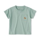 베이비 · 동물 자수 · 포켓 반소매 티셔츠 PALE GREEN