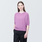 여성 · UV 컷 헴프 혼방 · 크루넥 5부소매 스웨터 PINK