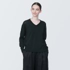 여성 · UV 컷 헴프 혼방 · V넥 스웨터 BLACK