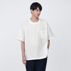 남성 · 시원한 · 크루넥 반소매 우븐 티셔츠 WHITE