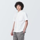 남성 · 워싱 옥스포드 · 버튼 다운 반소매 셔츠 WHITE