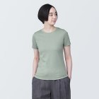 [무인양품]  여성 땀에 강한 크루넥 반소매 티셔츠 (오버핏 반팔) LIGHT GREEN