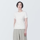 [무인양품]  여성 땀에 강한 크루넥 반소매 티셔츠 (오버핏 반팔) OFF WHITE