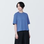 [무인양품]  여성 시원한 UV 컷 와이드 반소매 티셔츠 (오버핏 반팔) BLUE