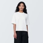 [무인양품]  여성 시원한 UV 컷 와이드 반소매 티셔츠 (오버핏 반팔) WHITE