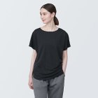 여성 · UV 컷 시원한 · 보트넥 반소매 티셔츠 BLACK