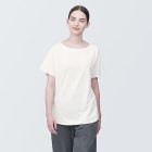 여성 · UV 컷 시원한 · 보트넥 반소매 티셔츠 WHITE